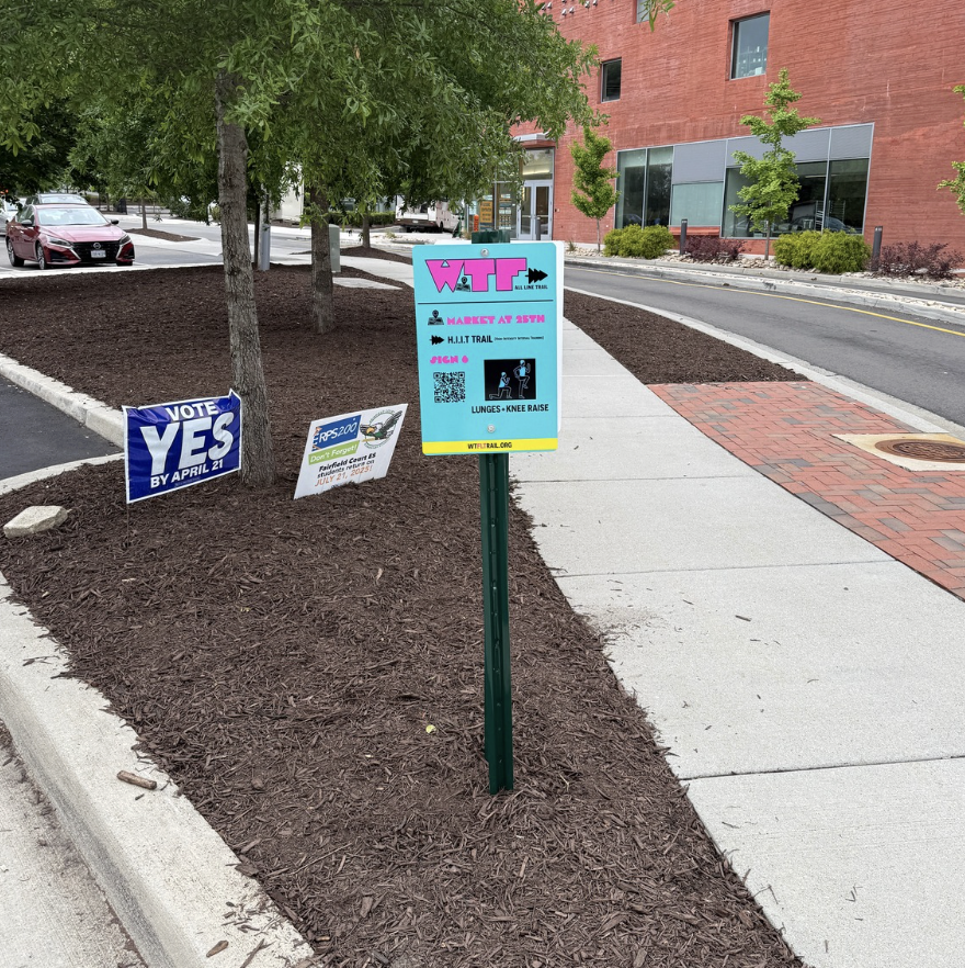 WTFLT Sign 6 installed near The Market at 25th